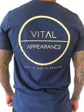 Load image into Gallery viewer, Vital Aesthetic Premium Tee - Navy Blue/Cream
